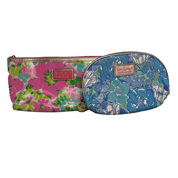 Lilly Pulitzer Handbags - Lily Pulitzer For Estee Lauder Floral Cosmetic Travel Toiletry Bag Zip Up Lot